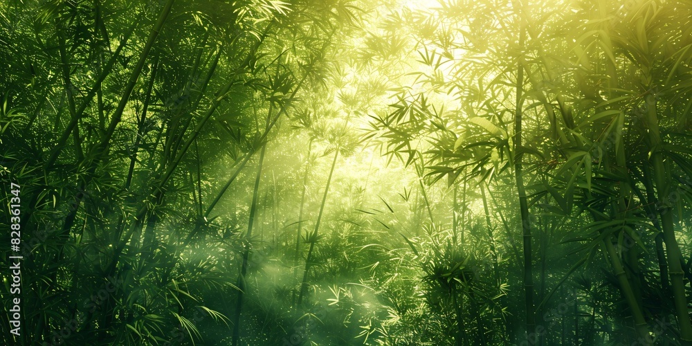 Fototapeta premium Serene Forest Path in the Mist