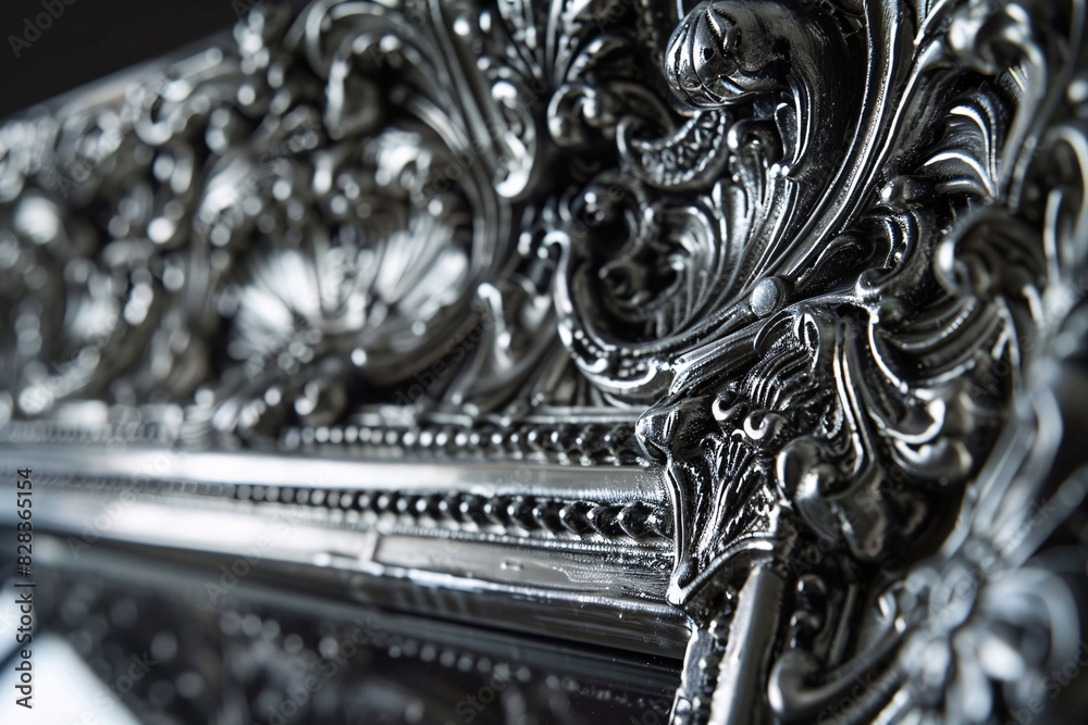 Luxurious Silver Chandelier in a Classical Setting Luxurious Silver Chandelier in a Classical Setting