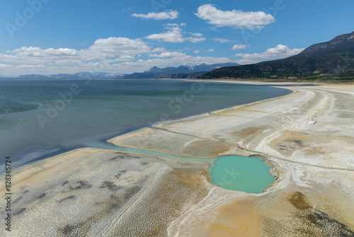 Fototapeta Naklejka Na Ścianę i Meble -  Aerial view of Burdur Lake, Burdur Turkey.