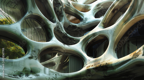 A futuristic house that looks like it is made of multiple bubbles.