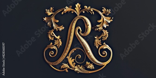 A gold letter A with a fancy design. Perfect for luxury branding projects