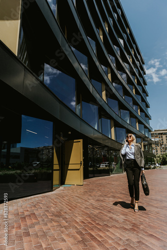Business professional walki...