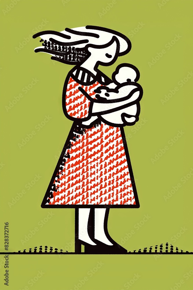 Fototapeta premium A young mother holding her newborn baby. Happy woman and a newborn. Motherhood. 