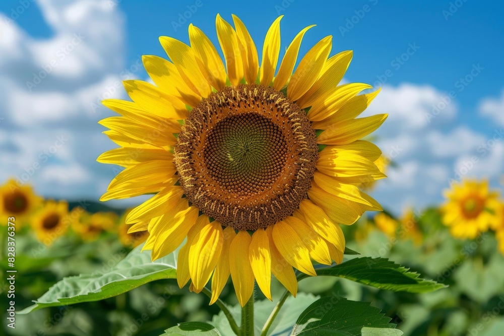 Majestic Sunflower Among Sunflower Field