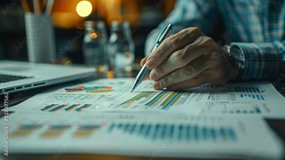 Investment Portfolio Analysis: Capture an analyst reviewing an investment portfolio Investment Portfolio Analysis: Capture an analyst reviewing an investment portfolio