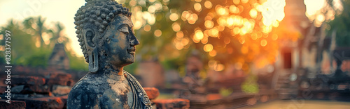 Shakyamuni Buddha Spiritual Teacher of World Religions Festivities with blurred background
 photo