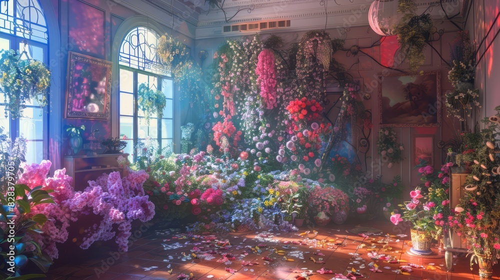 Obraz premium A room filled with lots of flowers and plants