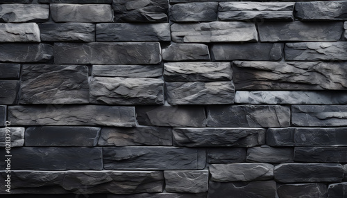 charcoal black grey wall of stones background