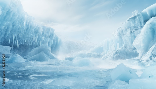 Frozen glaciers of Lake Baikal