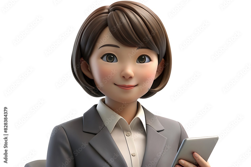 3d Japanese Businesswoman holding a phone , Isolated o white background, 3d Japanese Woman, Professional Communication Concept 3d Japanese Businesswoman holding a phone , Isolated o white background, 3d Japanese Woman, Professional Communication Concept