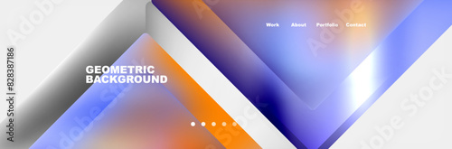 Gradient triangles composition with bright fluid colors. Vector Illustration For Wallpaper, Banner, Background, Card, Book Illustration, landing page