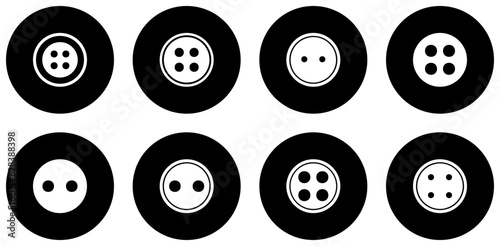 A Collection Of Two Hole Button Four Hole Button Buttons Isolated Silhouette Solid Icons With Shirt-Button,Button,Four-Hole-Button,Fastener,Buttons Vector Illustration Linear Pictogram Pack