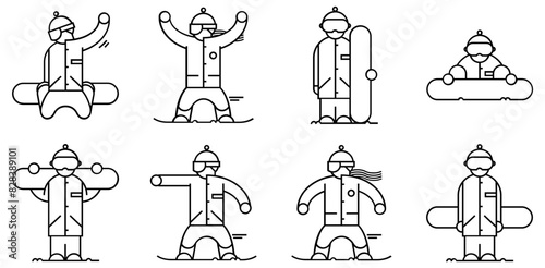 Mega Set Of Vector Snowboard Icons Collection Isolated Silhouette Solid Icons Including Winter-Sport,Rider,Snowboard,Snow Simple Black Style Symbol Sign For Apps And Website, Vector Illustration