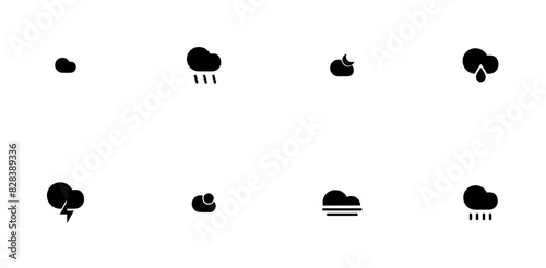 Mega Set Of Vector Set Of Clouds Icon Icons Web Header Banner Design Containing Fill,Cloud,Climate,Weather,Rain Stroke Icon Collection. Vector Illustration