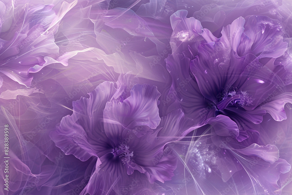 Obraz premium Romantic and whimsical ethereal abstract violet with delicate floral designs.