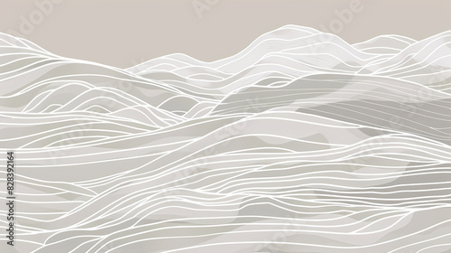Mountain layout design in oriental style.Japanese background with line wave pattern vector. Abstract template with geometric pattern.