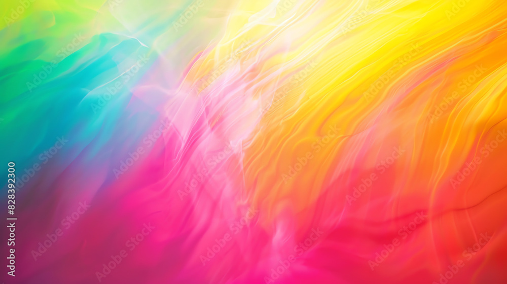 This is an abstract image with bright rainbow colors. The colors are blended together and appear to be in motion.

