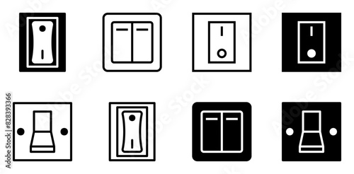 Mega Set Of Vector Electric Switch Outline And Glyph Vector Symbols Apps, Websites Ui Designs Suitable For Turn-On,Electric-Switch,Button,Turn-Off,Toggle-Switch Vector Icons Illustration Collection