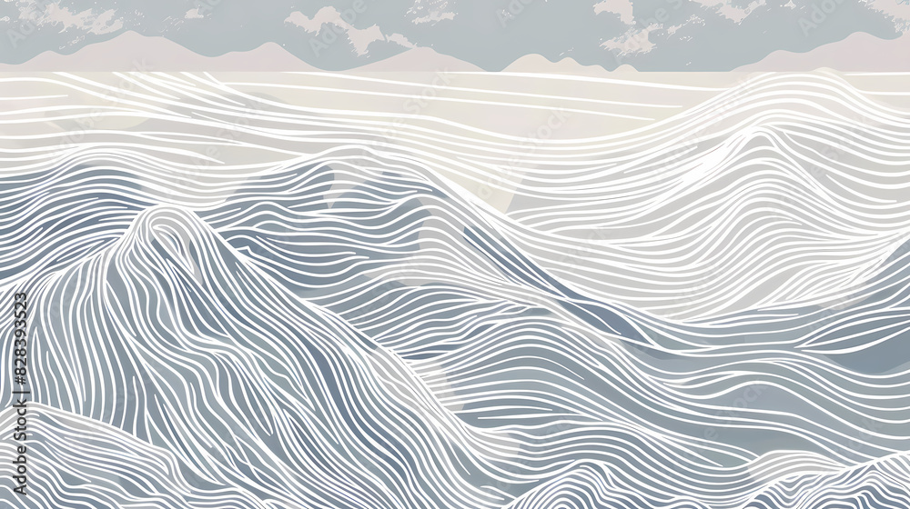 Mountain layout design in oriental style.Japanese background with line wave pattern vector. Abstract template with geometric pattern. Mountain layout design in oriental style.Japanese background with line wave pattern vector. Abstract template with geometric pattern.