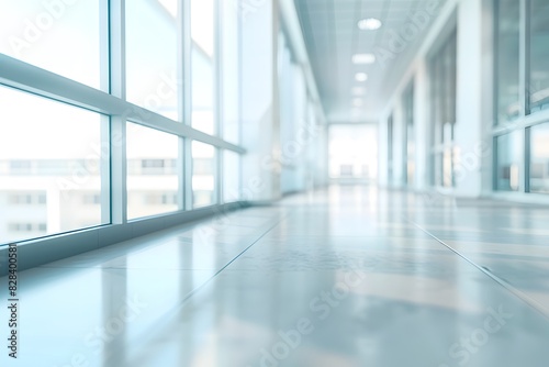 Abstract Blurred Hospital Corridor with Bright Lighting
