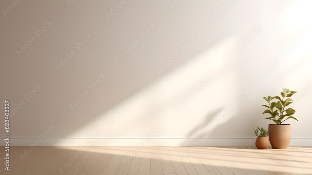 Minimalist Indoor Scene with Elegant Shadow Design on Wall Minimalist Indoor Scene with Elegant Shadow Design on Wall