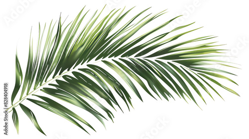 palm tree leaves on white transparent background
