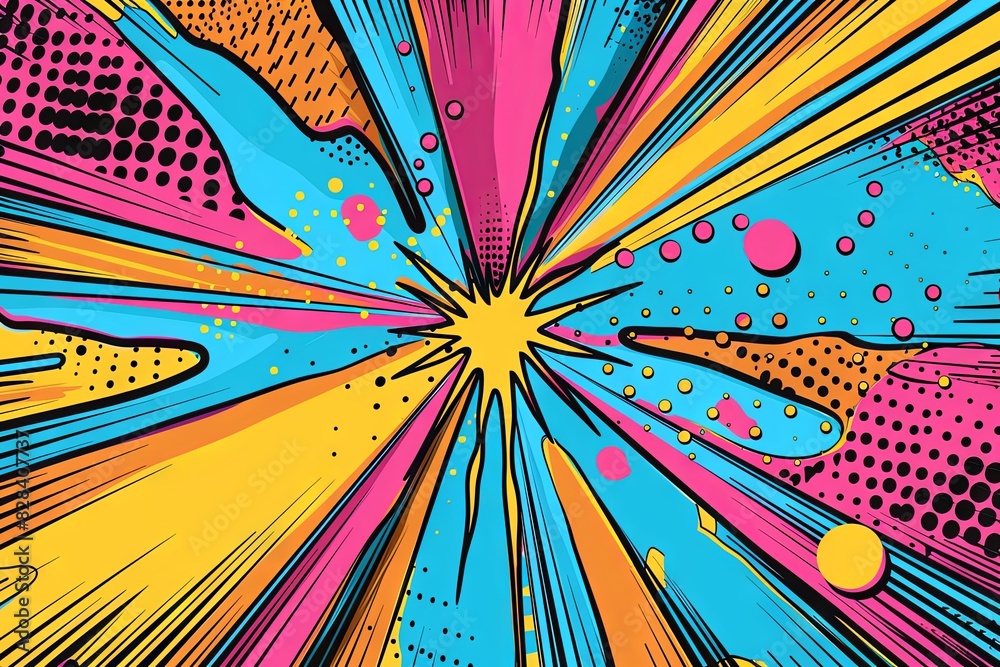 a vibrant explosion of colors in pop art style, generative AI Stock ...