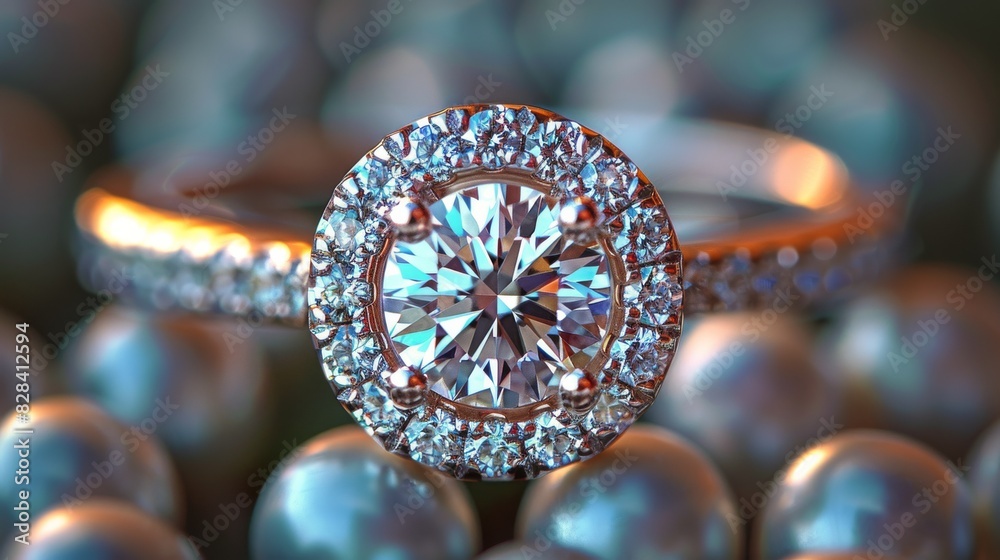 Fototapeta premium Diamond Ring Surrounded by Candles