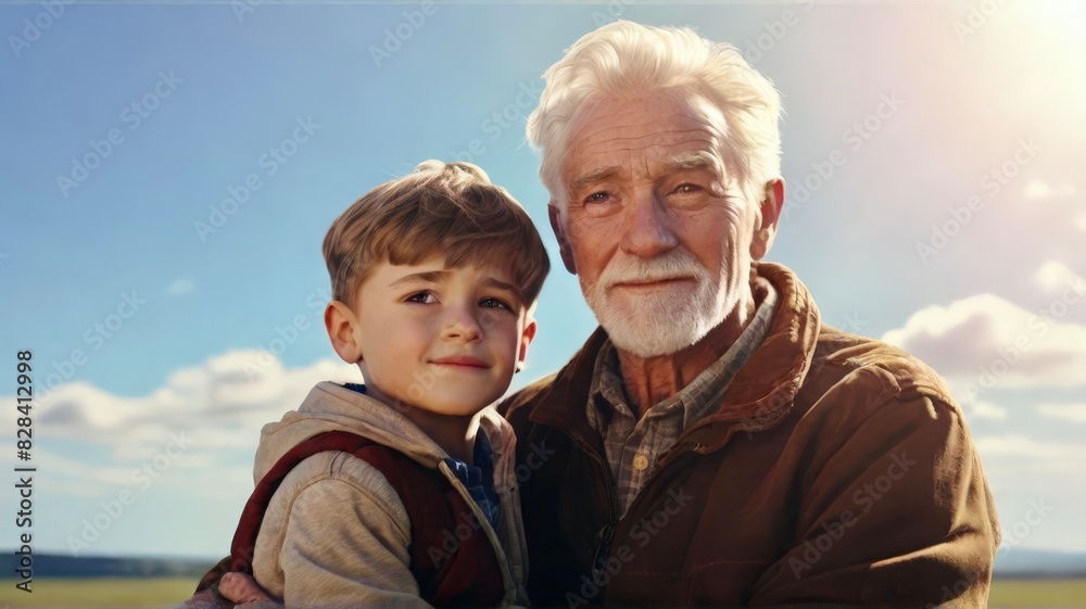 portrait of grandfather and granddaughter portrait of grandfather and granddaughter