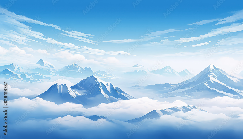 A mountain range with a clear blue sky