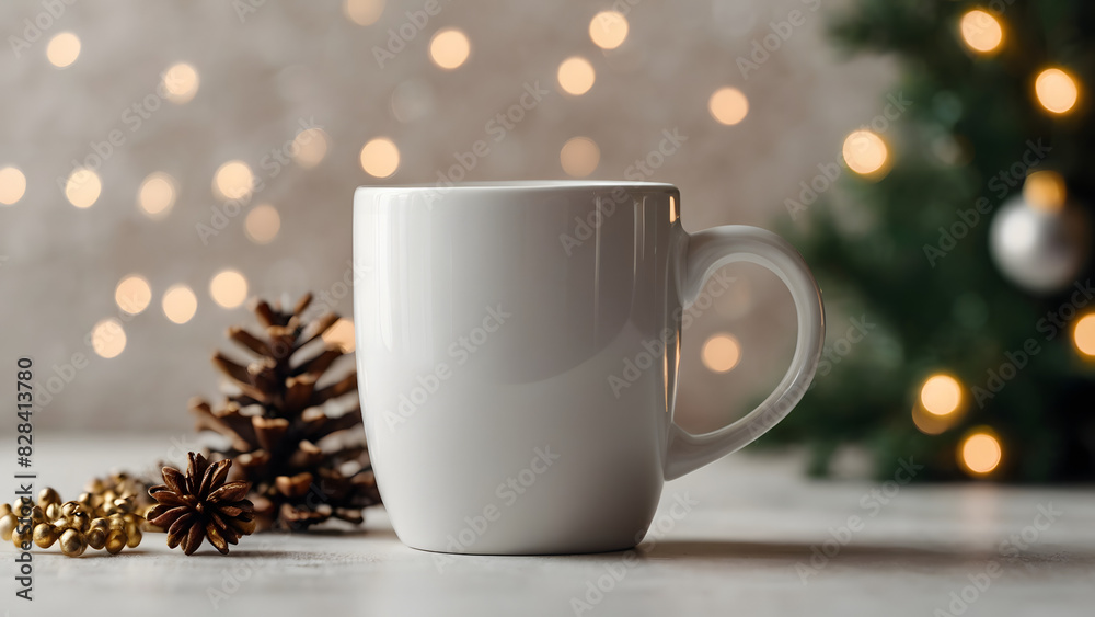 Fototapeta premium white ceramic coffee mug mock up