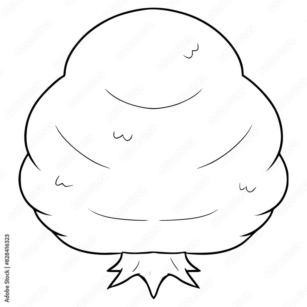 tree top-down view illustration hand drawn outline vector tree top-down view illustration hand drawn outline vector
