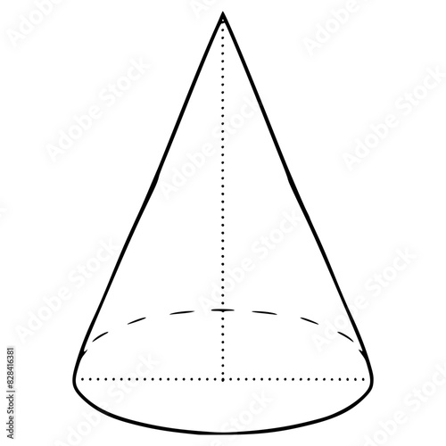 cone illustration hand drawn outline vector