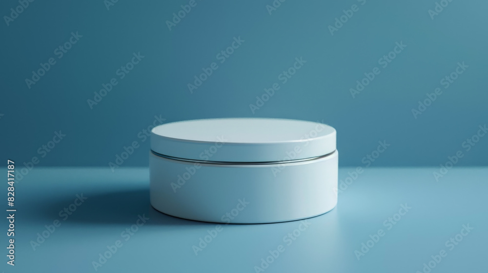 A white container with a blue background A white container with a blue background