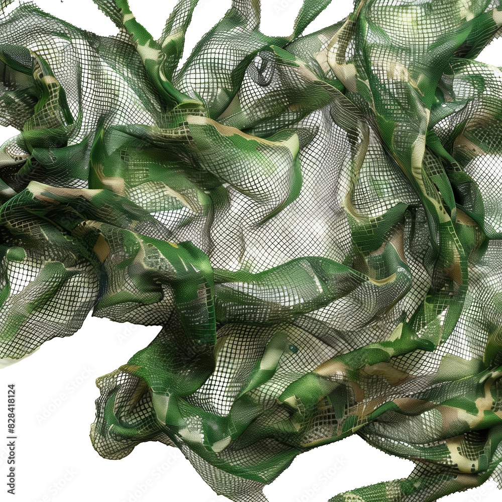 Fototapeta premium Photo of Camouflage Netting ,isolated on transparent background