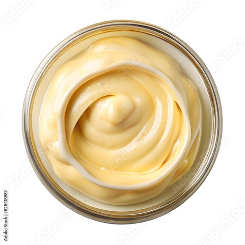 mayonnaise spread isolated on white top view