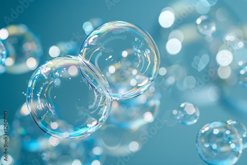 Wallpaper Mural Transparent spheres. Bubbles on a see-through backdrop. Transparent bubbles underwater. Realistic soap suds. Torontodigital.ca