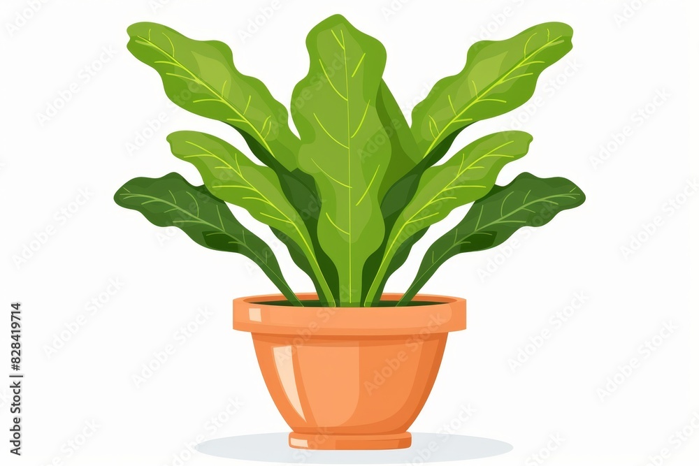Lush potted plant with vibrant green leaves indoor Lush potted plant with vibrant green leaves indoor