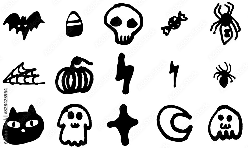 Set Of Hand Drawn Kawaii Halloween Icons Web Header Banner Design Containing Halloween,Spooky,Hand-Drawn,Kawaii,October Vector Icons Illustration Collection Set Of Hand Drawn Kawaii Halloween Icons Web Header Banner Design Containing Halloween,Spooky,Hand-Drawn,Kawaii,October Vector Icons Illustration Collection