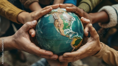 Fototapeta Naklejka Na Ścianę i Meble -  The Hands Holding Globe