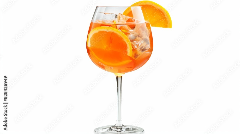 Refreshing orange aperitif cocktail in elegant glass Refreshing orange aperitif cocktail in elegant glass