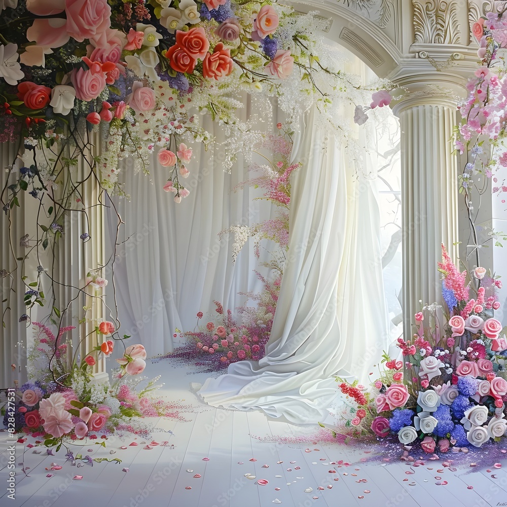 Luxury white wedding background generative AI Luxury white wedding background generative AI