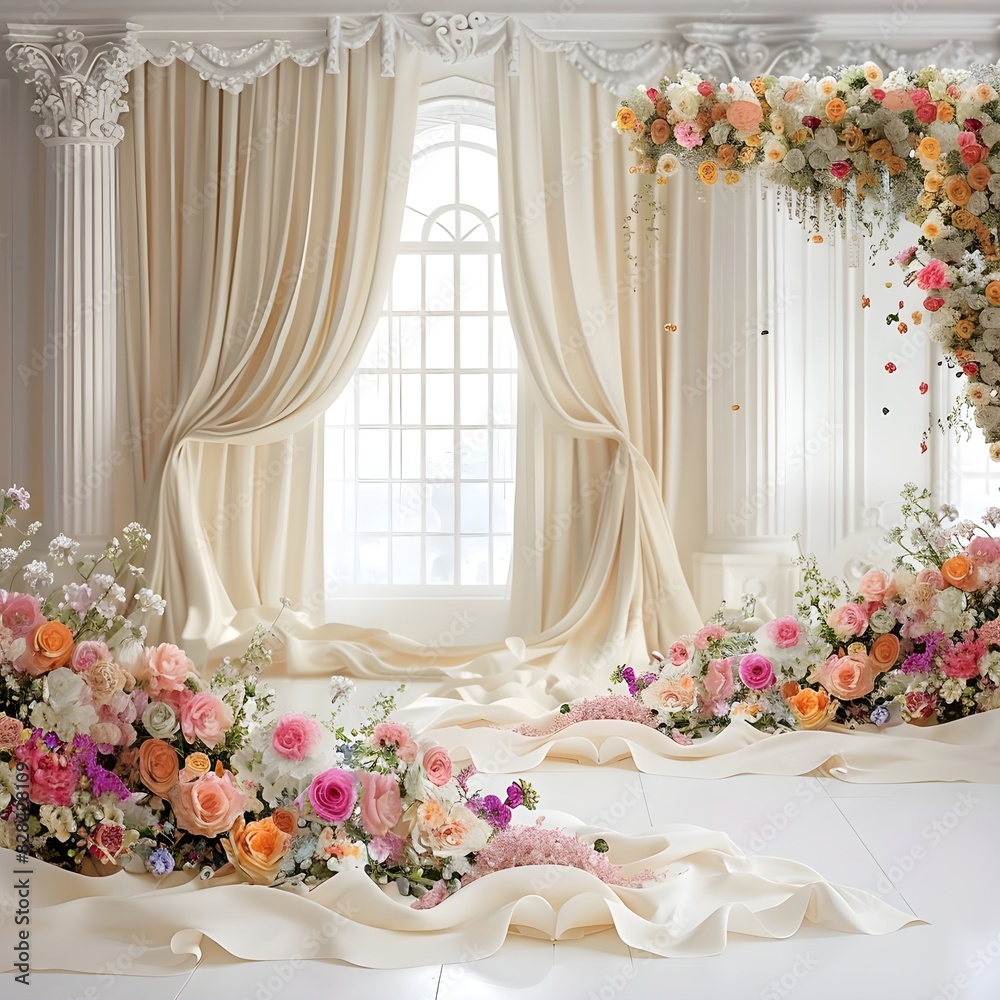 Luxury white wedding background generative AI Luxury white wedding background generative AI