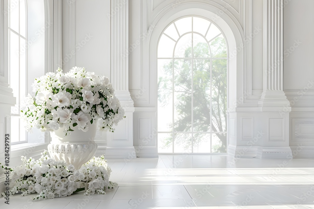 Luxury white wedding background generative AI Luxury white wedding background generative AI