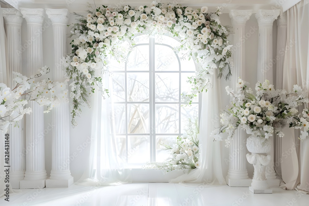 Luxury white wedding background generative AI Luxury white wedding background generative AI