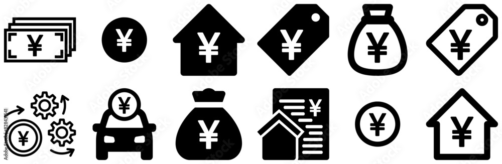 Mega Set Of Vector Yen Icons Collection Isolated Silhouette Solid Icons Including Yen,Cost,House,Invest,Money Infographic Simple Vector Illustration Logo Mega Set Of Vector Yen Icons Collection Isolated Silhouette Solid Icons Including Yen,Cost,House,Invest,Money Infographic Simple Vector Illustration Logo