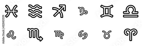 A Collection Of Zodiac 64Px Vector Symbols Apps, Websites Ui Designs Suitable For Scorpio,Astrological-Sign,Zodiac-Sign,Scorpio-Sign,Astrology Solid Icon Collection. Vector Illustration