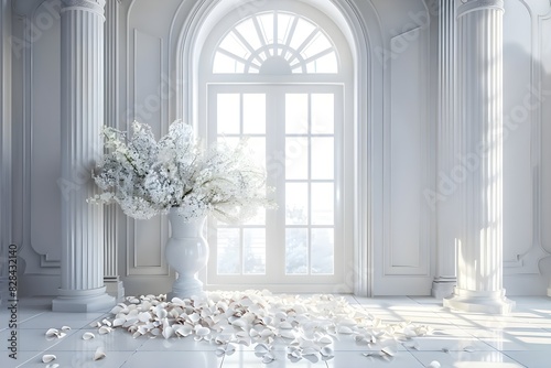 Luxury white wedding background generative AI
