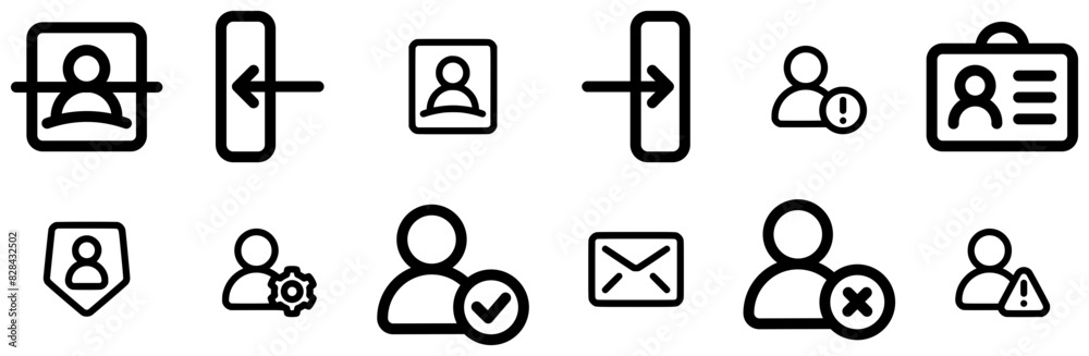 A Collection Of User Profile Isolated Silhouette Solid Icons With Authorization,Access-Control,Security,Avatar,Email Vector Icons Illustration Collection A Collection Of User Profile Isolated Silhouette Solid Icons With Authorization,Access-Control,Security,Avatar,Email Vector Icons Illustration Collection