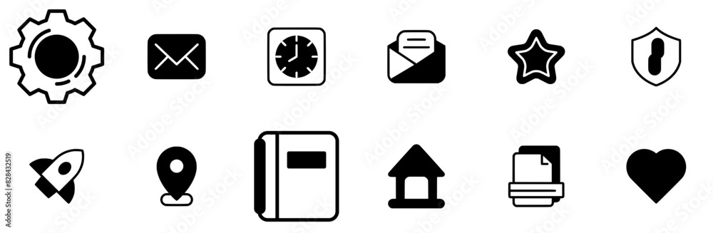 Set Of Linear User Interface Isolated Silhouette Solid Icons With Gps,Mail,Email,Message,Address Vector Illustration Linear Pictogram Pack Set Of Linear User Interface Isolated Silhouette Solid Icons With Gps,Mail,Email,Message,Address Vector Illustration Linear Pictogram Pack